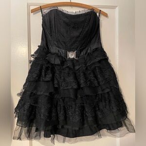 Bebe Corset Lace and Tulle Black Dress Size Medium